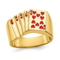 thumbnail image 1 of Mens 14K Yellow Gold Royal Flush In Hearts Ring (SZIE 10), 1 of 5