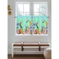 thumbnail image 2 of Teal Green Hummingbirds 2 Panel Kitchen Curtains for Small Windows, Spring Watercolor Flowers Plant Bathroom Tier Curtain, Short Window Treatment for Bedroom/Living Room 55"x36", 2 of 6