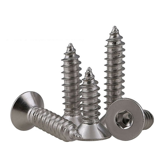 Countersunk Head Screw A2 Stainless Hex Drive Self Tapping Allen Screws M3-M6