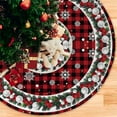 thumbnail image 4 of Christmas Tree Skirt Red Faux Fur Classic Pattern Tree Skirt Soft Plush Tree Mat Furry Xmas Tree Base Cover for Winter Holiday Party Home Christmas Decoration 59.06x59.06inch, 4 of 7