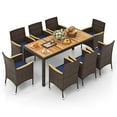 thumbnail image 2 of Costway 9PCS Outdoor Dining Set with Acacia Wood Table Top Patio Dining Set for 8 People Navy, 2 of 10