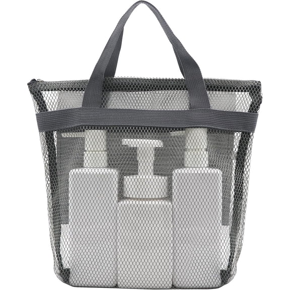 Mesh Toiletry Bags,10in X 9in Portable Shower Bag,Beach Bag,Quick Dry Hanging Bath Organizer With Zipper,Toiletry Bag For Camping Travel College Dorm Room Gym