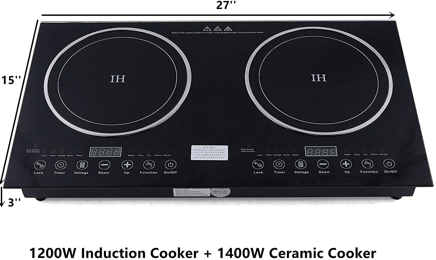 Portable Electric Induction Cooker Induction Cooktop 2 Burner Counter Top