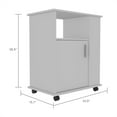 thumbnail image 3 of Dtwnek Single Door Microwave Cabinet with 3 Side Shelve, White, 3 of 5