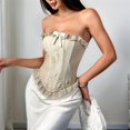 thumbnail image 4 of Women'S Bustier Tops Lace Bustier Tie Waist Shaper Tank Top  S, 4 of 8