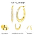thumbnail image 5 of APSVO 18K Gold Plated Simulated Diamond Hoop Earrings for Women Hypoallergenic Post Earrings Birthday Graduation Mothers Day Jewelry Gifts Teen Mom Her Wife Lady Adults Ideas, 5 of 7
