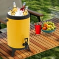 thumbnail image 2 of Stainless Steel Insulated Beverage Dispenser 2.64gal, Hot Drink Dispenser with Spout, 8L Cold and Hot Drink Dispenser for Parties, Yellow, 2 of 14