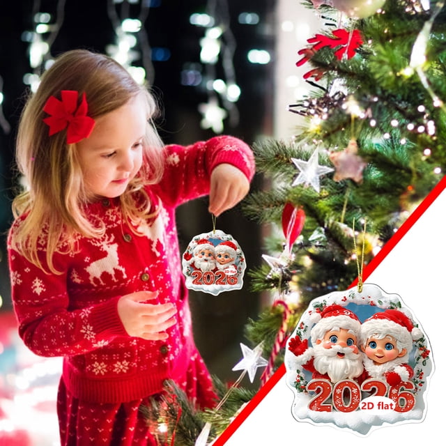 Adorno Colgante Navideño de Acrílico | Exquisita Decoración para Árbol de Navidad | Letrero Colgante con Escena de Pueblo Invernal | Pequeño Adorno Navideño para Árbol, Chimenea, Sala de Estar