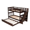 thumbnail image 5 of Clearance! Stairway Twin-Over-Twin Bunk Bed with Twin size Trundle for Bedroom, Dorm, Adults, Espresso( old sku: LP000209AAP ), 5 of 9