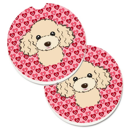 

Carolines Treasures BB5328CARC Buff Poodle Set of 2 Cup Holder Car Coasters Large multicolor