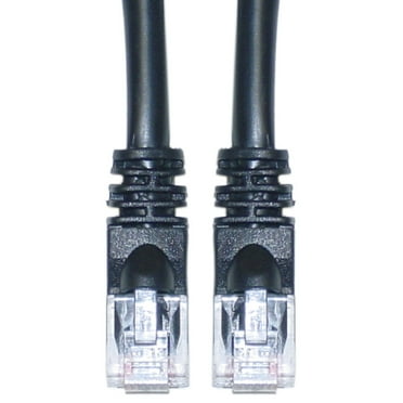 35ft Cat6a Black Ethernet Patch Cable, 10 Gb, Molded Boot