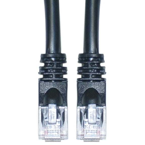 35ft Cat6a Black Ethernet Patch Cable, 10 Gb, Molded Boot
