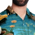 thumbnail image 5 of Platypus Men's Casual Poplin Printed Button Down Short Sleeve Summer Beach Shirts - Unisex, 5 of 6