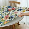 thumbnail image 3 of Wild Small Florals Round Fitted Tablecloth with Elastic Table Cover Round Elastic Tablecloth, Waterproof Wipeable Fitted Table Cloth, Fits Tables up to 45"-50" Diameter, 3 of 4