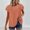 Orange, variant on Women's Casual Boho Ruffle Short Sleeve Round Neck Loose Blouse Lace Detail Summer Tops,Flowy Vacation Blouse with Bohemian Style(Orange,L)