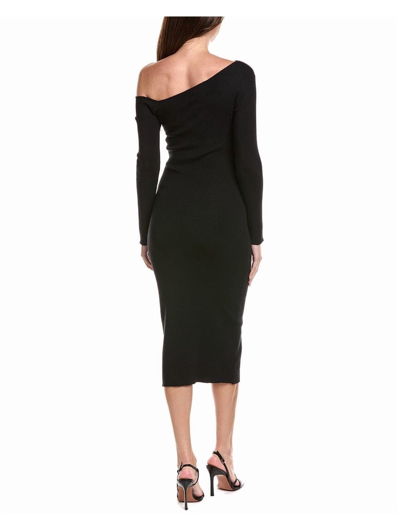 wayf black dress Long Sleeve Crewneck Maxi Dress | Butter Rib main image 1