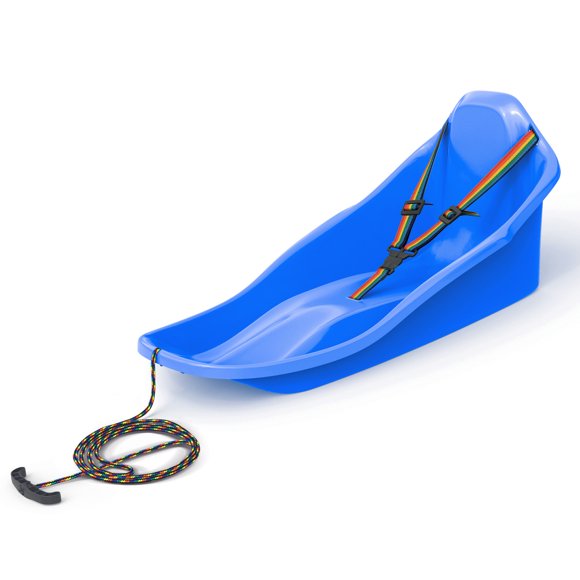 ArcticThrill Snow Sled for Kids - ExploRide Sledge - Toboggan with Pull Rope and Safety Belt; Outdoor Plastic Winter Sleigh for Toddlers & Kids