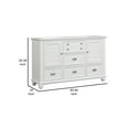 thumbnail image 5 of Benjara BM304792 61 in. Jims 2 Cabinets 5 Drawers Cup Handles Wood Dresser, Crisp White, 5 of 6