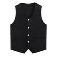 thumbnail image 4 of Sholeno Unisex Kids Volunteer Activity Vest Button Up Waistcoat Boys Girls Waiter Bartender Uniform Black L, 4 of 5