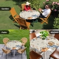 thumbnail image 4 of Orange Blue Pumpkin Fall Round Tablecloth for 45-54 Inch Tables,Fitted Table Cover with Elastic Edge,Thanksgiving Maple Leaves Branch Waterproof Outdoor Table Cloth Protector for Patio Garden Dinner, 4 of 9