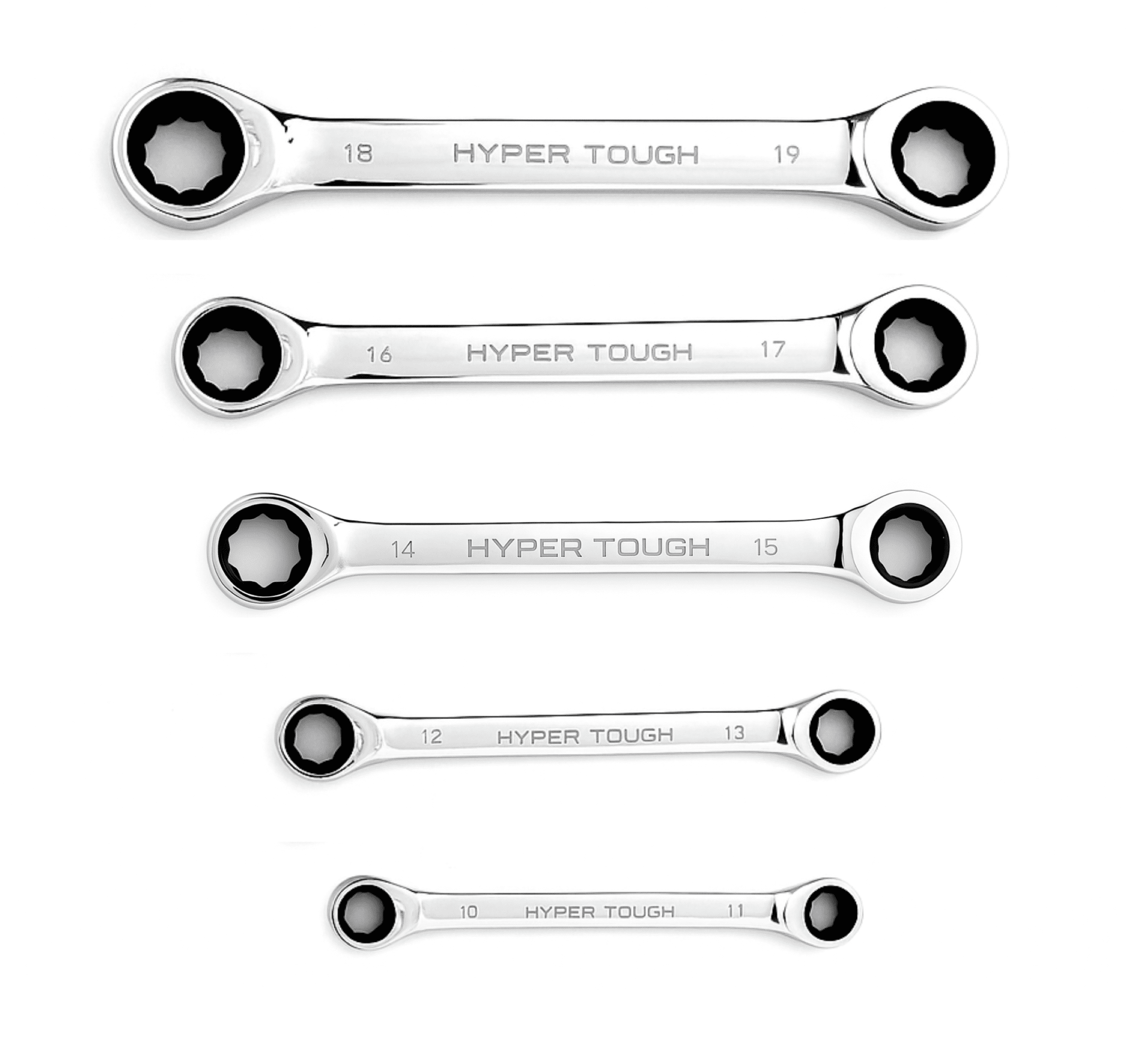 Hyper Tough 5-Piece Metric Double End Ratchet Wrench Tool Set, Hand Tools