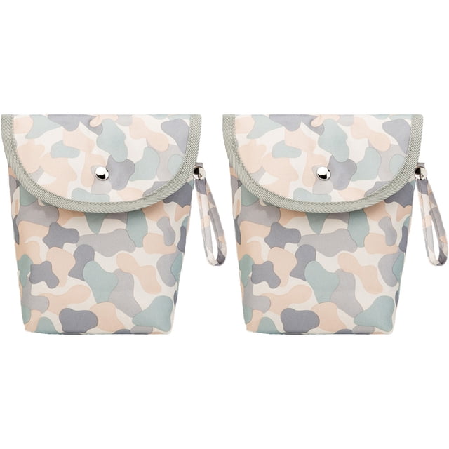 Paquete de 2 bolsas húmedas y secas para pañales de tela de bebé, bolsas de viaje lavables, bolsas de playa, piscina y gimnasio para trajes de baño o ropa mojada.