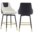 thumbnail image 3 of Counter Height Bar Stools with Full Back, 25 Inch Swivel Bar Stools Set of 2, Ergonomic Backrest and Metal Footrest, Modern Bar Stools for Kitchen Counter, Island, Dining Room, 3 of 8