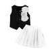 thumbnail image 4 of Odeerbi Niñas 2 Piezas Preppy Traje Satén Flor Camisa Sin Mangas y Falda Plisada Conjunto Uniforme Escolar, 4 of 9