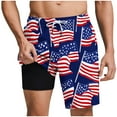 thumbnail image 2 of Goodtrade8 Mens Summer Swim Trunks Liner 2 in 1 4th of July Swimwear Board Shorts Vacation Pockets Independence Day Hombre Shorts for Men American Flag,Size: L, 2 of 6