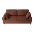 thumbnail image 5 of DEALTOPS 82" Corduroy Loveseat Sofa, 2-Seater Upholstered Couch with Sturdy Iron & Wood Frame, Chocolate Brown, 5 of 7