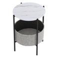 thumbnail image 2 of ViscoLogic Chiesel Mid - Century Round Side, End Table, Sofa Side Table With Storage Basket For Living Room, Bedroom & Lobby (White), 2 of 4