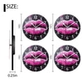 thumbnail image 2 of Decorative Round Wall Clocks Non-Ticking Silent Battery Operated Clocks with Photo for Bedroom,Living Room-Vibrant Pink Lipstick On Black Wall(16inch), 2 of 4