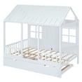 thumbnail image 5 of Miekor Furniture Full Size Wood House Bed With Twin Size Trundle, Wooden Daybed, White 98516, 5 of 16