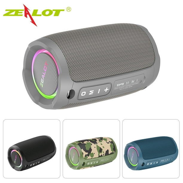 ZEALOT S49 Altavoz inalámbrico portátil con tecnología BT 5.2 Altavoces impermeables IP67 de 40 W Sonido HiFi