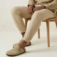thumbnail image 4 of Cushionaire Haze Genuine Suede Leather Men's Clogs - Comfortable Slip On Potato Shoes for Men with Adjustable Buckle, 4 of 15