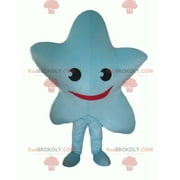 Giant and smiling blue star mascot