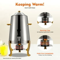 13L Hot Beverage Dispenser Stainless Stee Drink Tea Coffee Chafer Warmer w/ Fuel Tray & Faucet