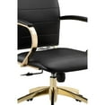 thumbnail image 2 of Zoha 27 Inch Adjustable Swivel Office Chair Black Faux Leather Gold Base, 2 of 4