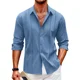 thumbnail image 1 of Camisa de manga larga de verano para hombre, nueva camisa de playa hawaiana, de manga larga, de color sólido, con estampado 3D, ropa de talla grande para hombre, 1 of 6