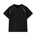 thumbnail image 5 of Amidoa Girls Short Sleeve Crewneck Summer T Shirts Cotton Casual Kids Tops Black Size 6, 5 of 6