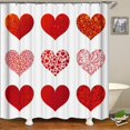 thumbnail image 1 of 180 * 180cm 3D Digital Valentine's Day Shower Flannel fabric Curtain absorb water, dust, and good anti-skid performance, 1 of 10