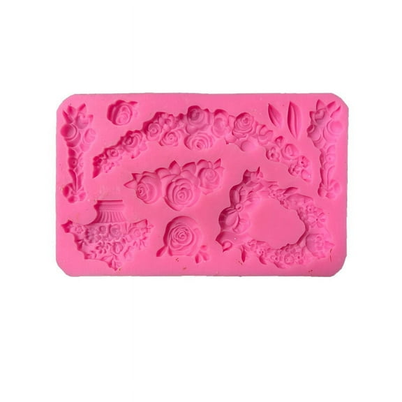 AOOOWER Chocolate Moulds Fondant Moulds Rose Flower Shaped Silicone Material Household