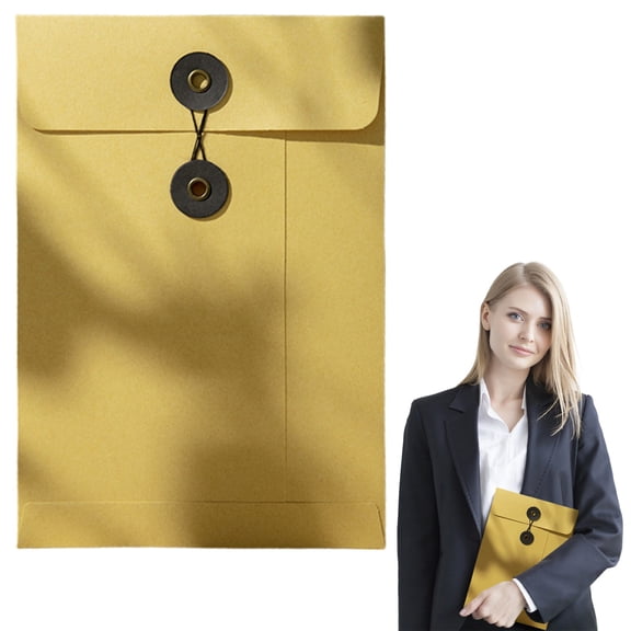 Under $1, Kraft File Folders, 5-Pack A5 Thread-Seal Document Envelopes - Thick Paper File Organizers for Office & Business Storage (23X16Cm), Document Envelopes, Multi-Color by Goohae