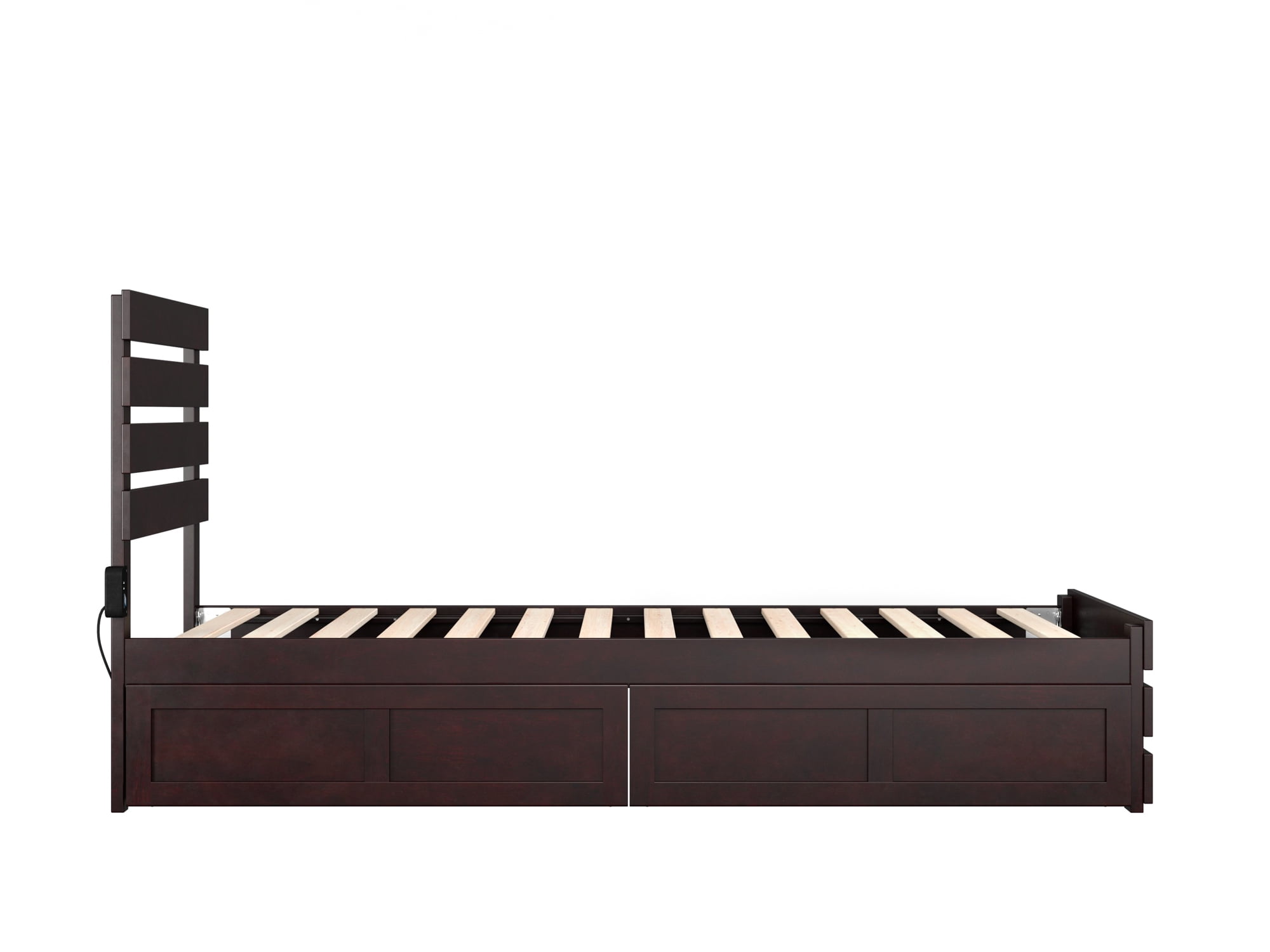 AFI Oxford Twin XL Wood Platform Bed with Headboard Footboard & 2 Storage Drawers Espresso