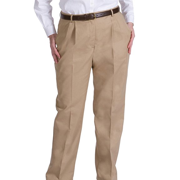 Ed Garments Women's Pleated Zipper Pant, KHAKI, 0 UL