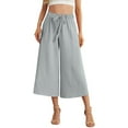 thumbnail image 2 of BILIKEYU Women's Wide Leg Tie Knot Pants, Shorts for Women, Wide Leg Pants Woman, Elastic Waist Jeans for Women, 2 of 6