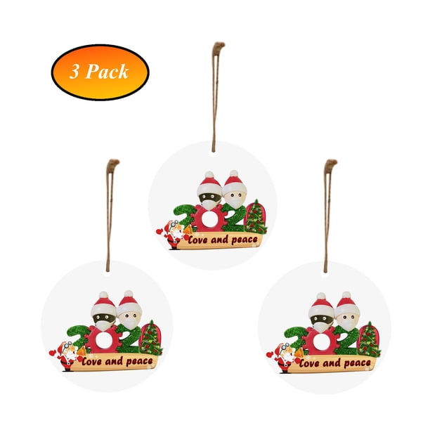 Teissuly 2020 Christmas Ornament Santa Wearing A Face Mask Decorate Christmas tree Teissuly WER202310234269