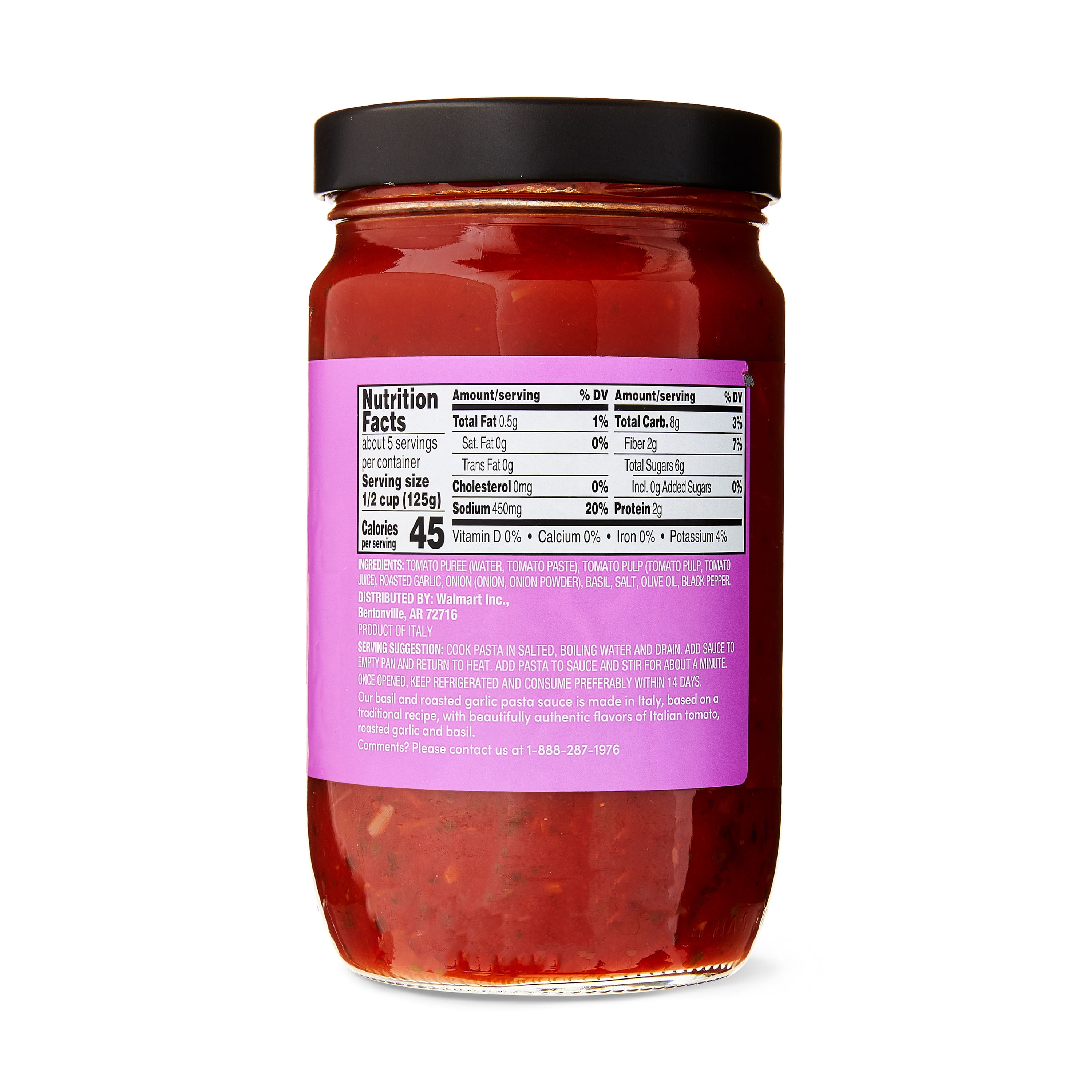 bettergoods Authentic Italian Basil and Roasted Garlic Pasta Sauce, 24 oz