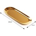 thumbnail image 4 of 2 st guld ovala bricka - rostfritt stål kosmetika smycken handduk frukt fat tallrik, 4 of 5