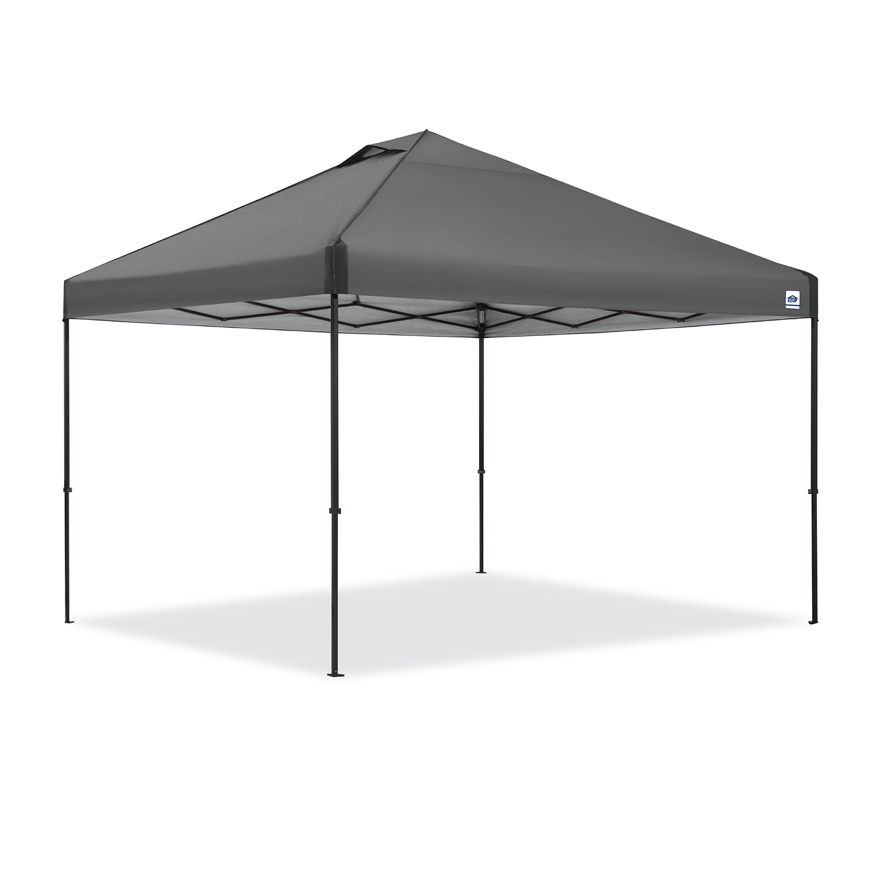 E-Z UP 12x12 Instant Canopy ONE-UP Vented Pop Up Tent, 144 Sq Ft Large Outdoor Shade Shelter with Roller Bag, Gray